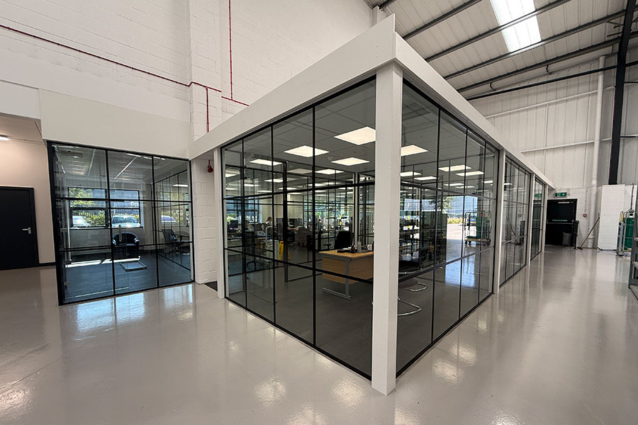 Modern glass office layout
